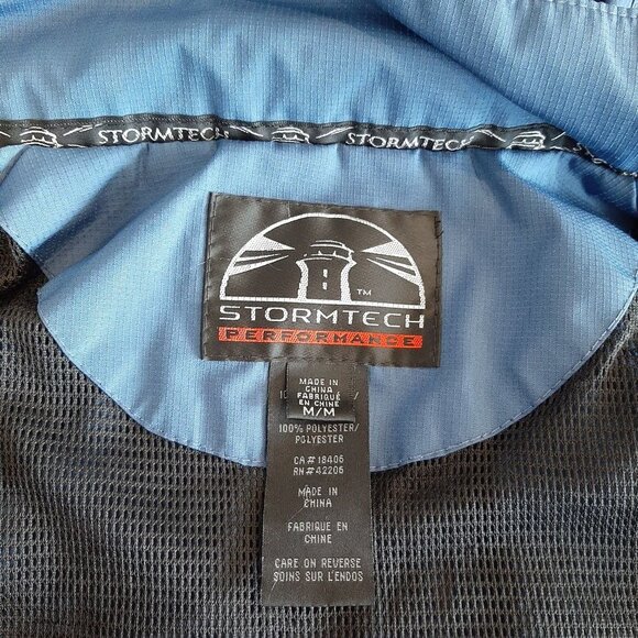 Stormtech Performance Shell Mens Jacket w Stowaway Hood Mens Size Medium Blue - Picture 16 of 16